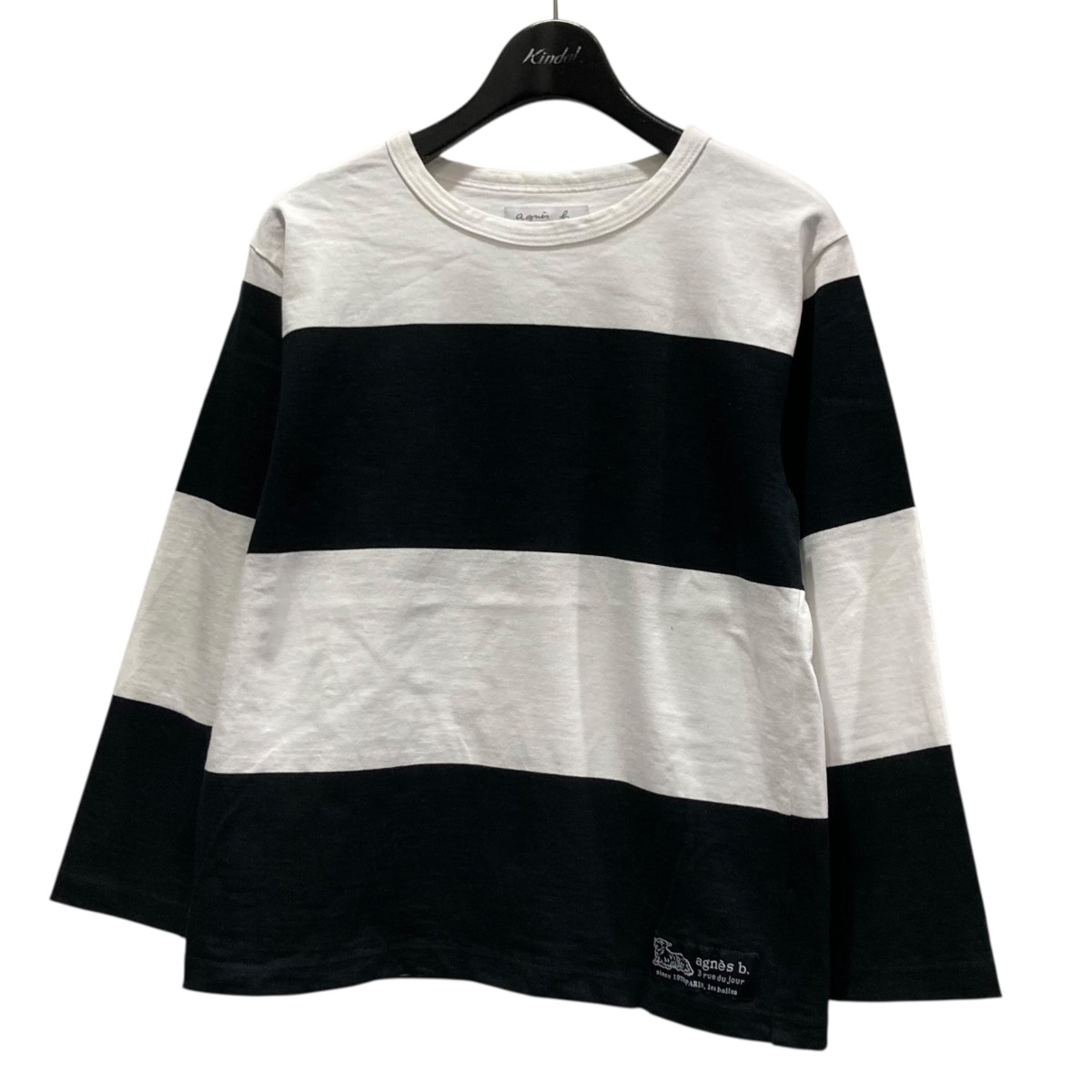【中古】 agnes b　 ボーダーTシャツ EBP3J206 ブラック×ホワイト サイズ：2 【300126】（アニエスベー）