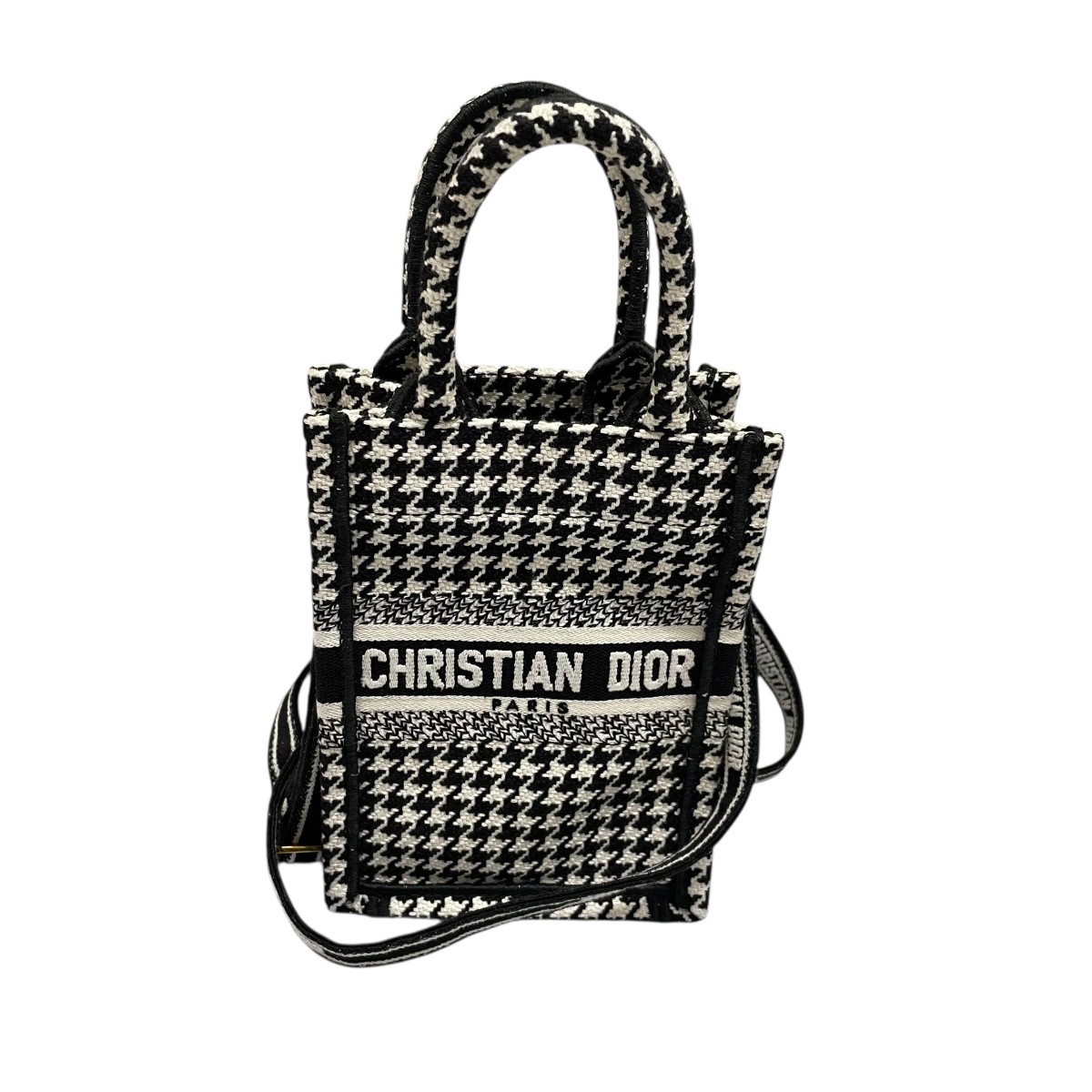 【中古】Christian DiorBOOK TOTE ミニフォン ショルダーバッグ ブラック×ホワイト【価格見直し】|ブランド古着のカインドオル