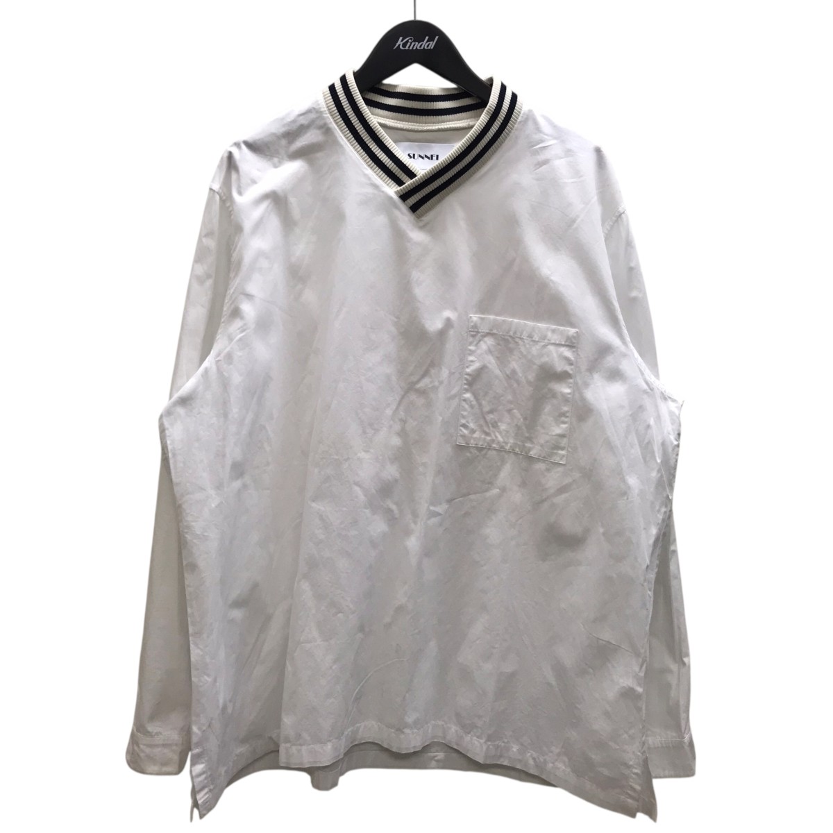 【中古】 Sunnei Vネック プルオーバーシャツ ホワイト サイズ:L 【310126】(スンネイ)