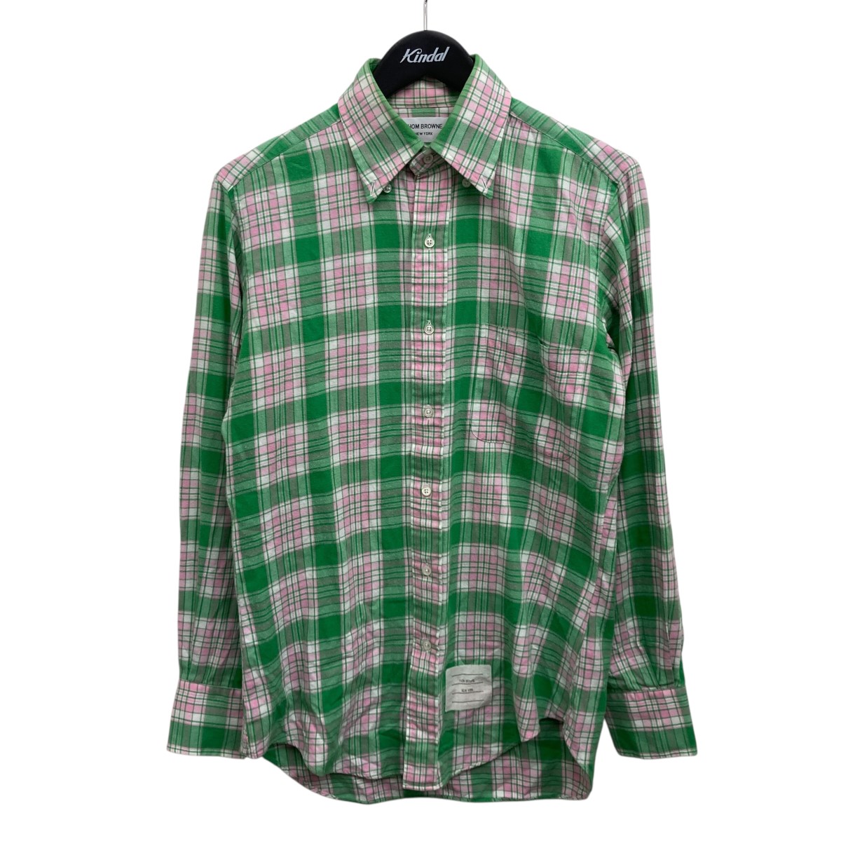 【中古】 Thom Browne　 チェックシャツ グリーン×ピンク サイズ：1 【310126】（トム・ブラウン）