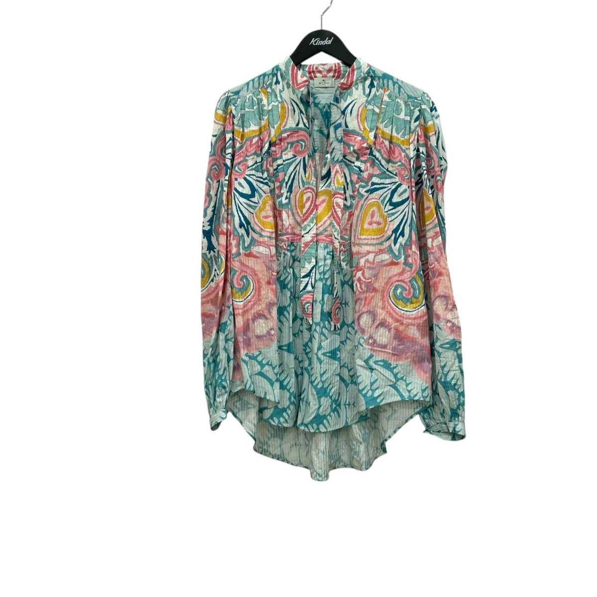 【中古】 ETRO 総柄 プルオーバーブラウス 231-12445-4499 ブルー×ピンク サイズ：42 【価格見直し】