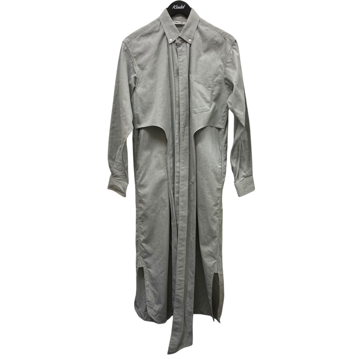 【中古】FUMIKA UCHIDACache-coeur LONG SHIRTS レイヤードシャツワンピース FU-N-SH005 グレー サイズ：34【価格見直し】｜ブランド古着のカインドオル