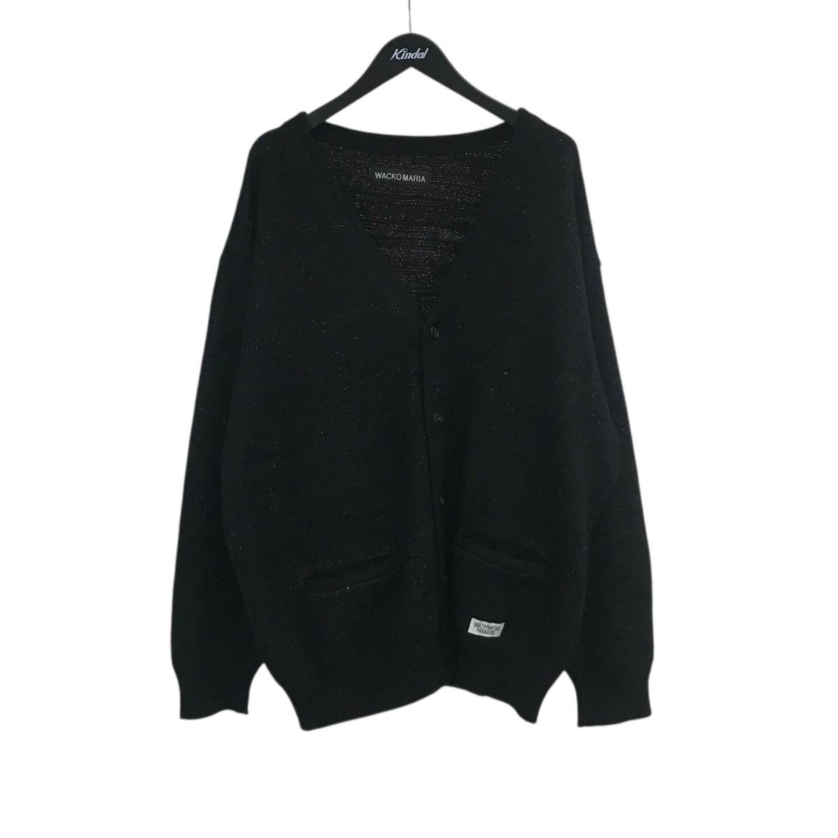 【中古】WACKO MARIA24AW 「GLITTER MOHAIR CARDIGAN (TYPE-1)」 グリッターモヘアカーディガン 24FWWMKKN16 ブラック&times;レインボウ サイズ：XXL【価格見直し】｜ブランド古着のカインドオル