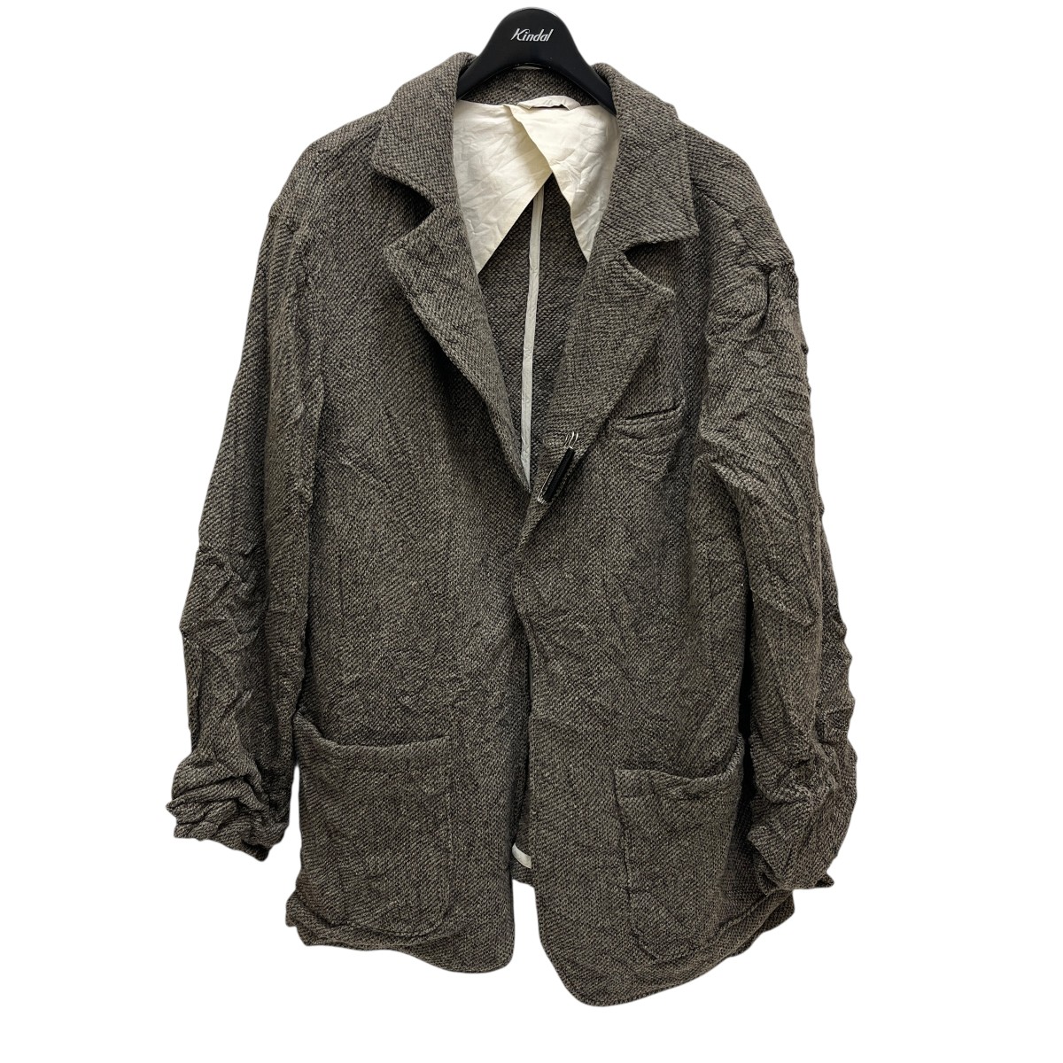 【中古】 GALERIE VIE リンクルニット ボタンレスジャケット 21-07-54-07032 ベージュ サイズ：FREE 【価格見直し】