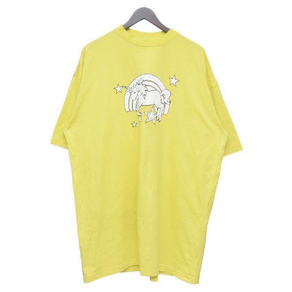 【中古】 VETEMENTS 2021SS Magic Unicorn Tee マジックユニコーンTシャツ オーバーサイズプリントTシャツ UE51TR390Y イエロー サイズ:XS 【010226】(ヴェトモン)
