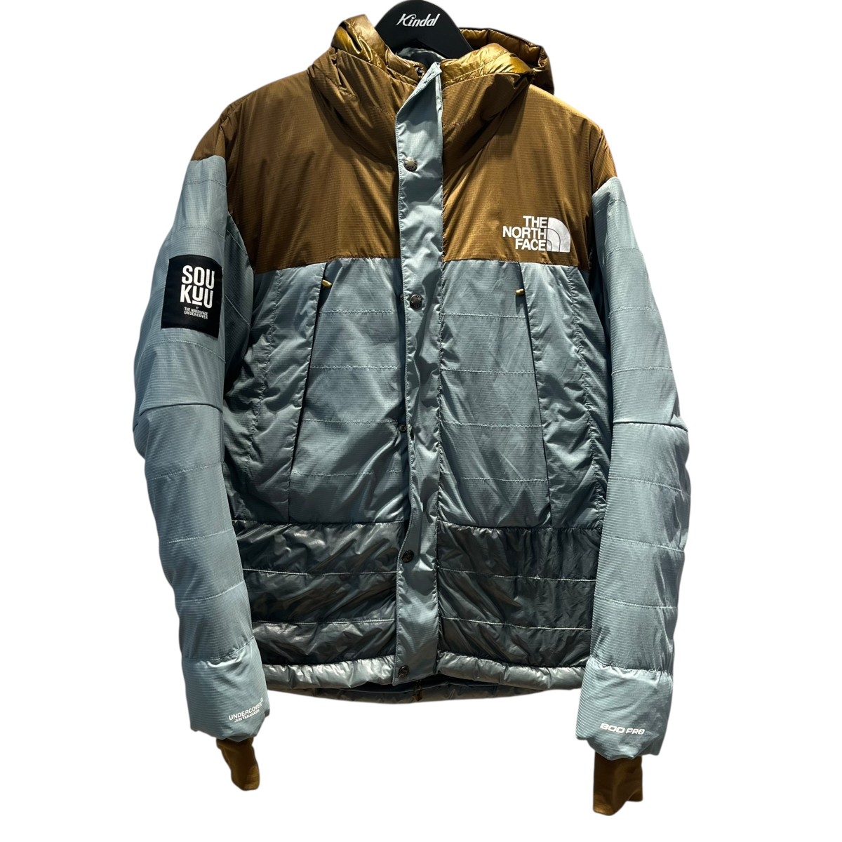 【中古】 UNDERCOVER×THE NORTH FACE　 ダウンジャケット NS2C4202 SOUKUU 50／50 MOUNTAIN JACKET スカイブルー×ブラウン サイズ：XS 【010226】（アンダーカバー×ザノースフェイス）