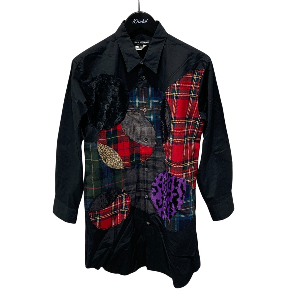 【中古】 JUNYA WATANABE パッチワークシャツ jt-b026 ブラック サイズ：S 【価格見直し】