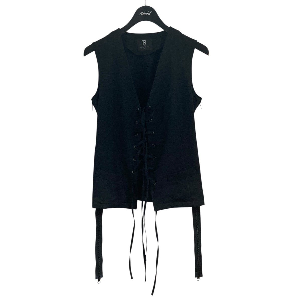 【中古】B Yohji Yamamoto レースアップベスト ブラック サイズ：1 【020226】（ビー ヨウジ ヤマモト）