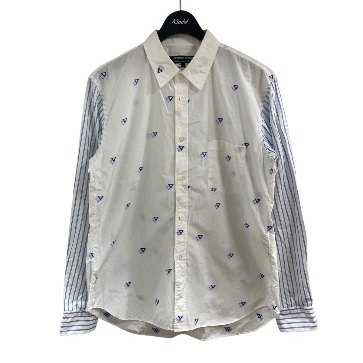 【中古】 COMME des GARCONS DEUX　 長袖ストライプシャツ ホワイト サイズ：S 【020226】（コムデギャルソンオムドゥ）