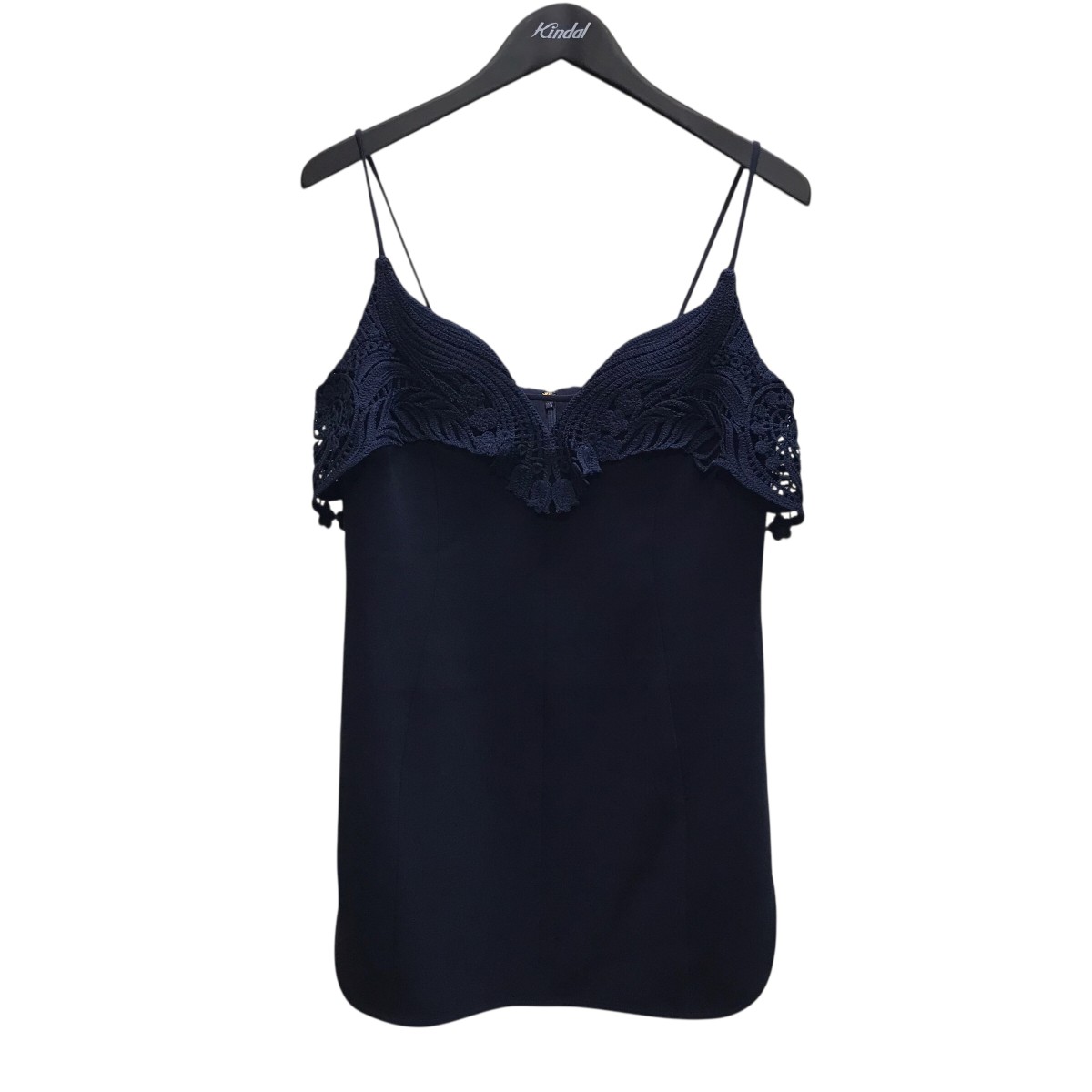 【中古】 mame kurogouchi　 25SS Embroidered Camisole Top エンブロイダリーキャミソール ネイビー サイズ：2 【030226】（マメクロゴウチ）