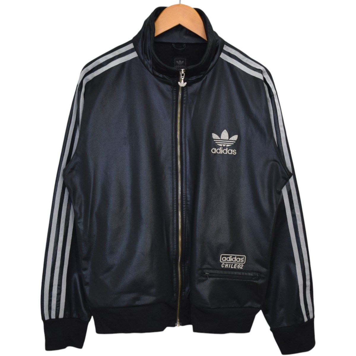 【中古】 adidas　 CHILE62トラックジャケット／トラックパンツ 00Sヴィンテージ 621852 ブラック×シルバー サイズ：S 【020226】（アディダス）