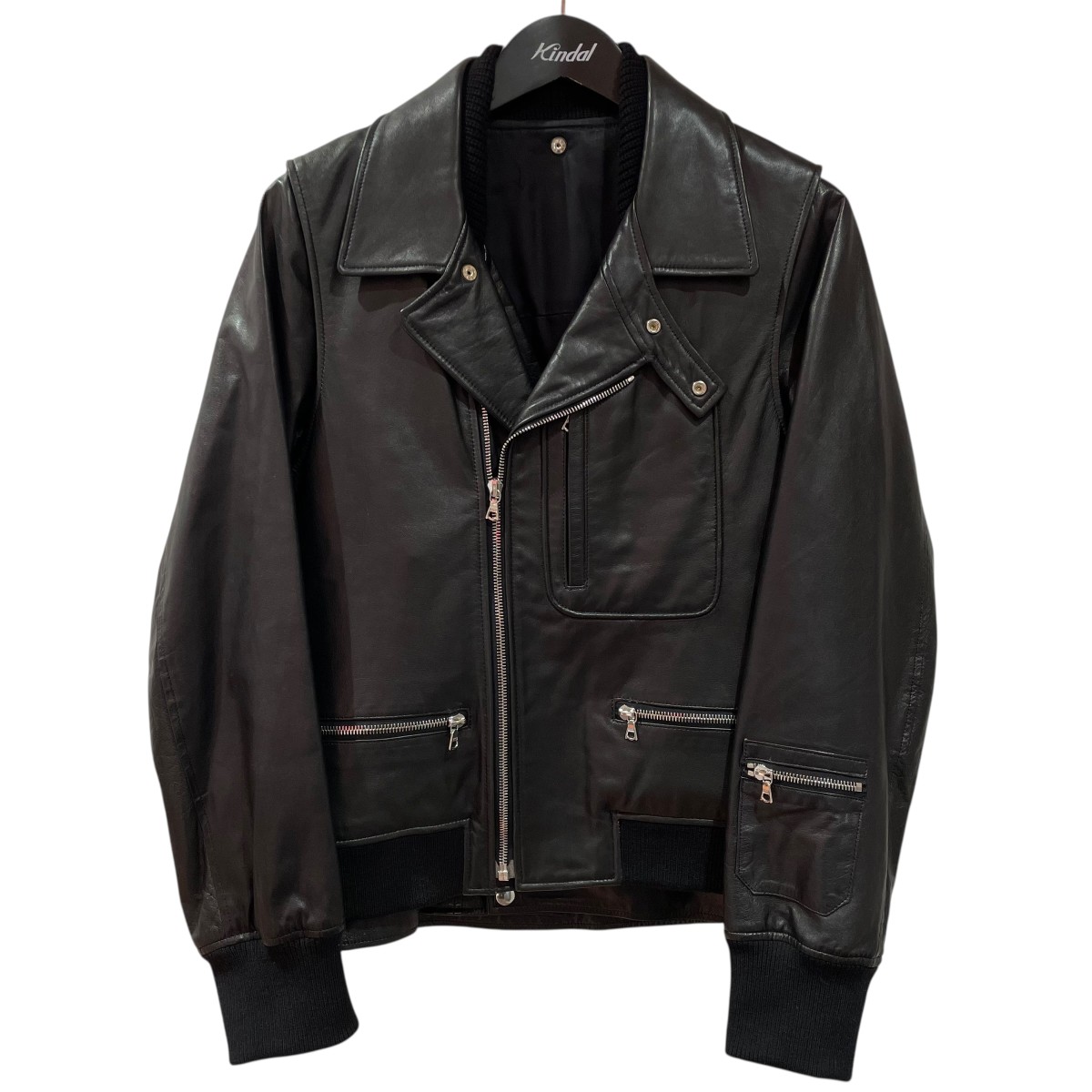 【中古】 UNDERCOVERISM　 07AW ライダースジャケット 7A220-B9 ブラック サイズ：2 【040426】（アンダーカバーイズム）