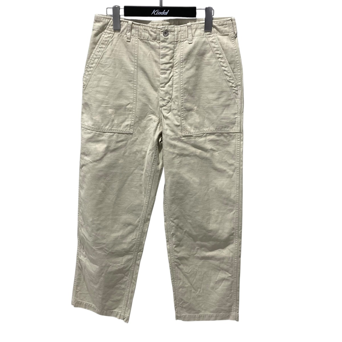 【中古】 AURALEE 25AW WASHED BAGGY SATIN BLEACHED BAKER PANTS ベイカーパンツ A25AP01BP ベージュ サイズ：4 【価格見直し】