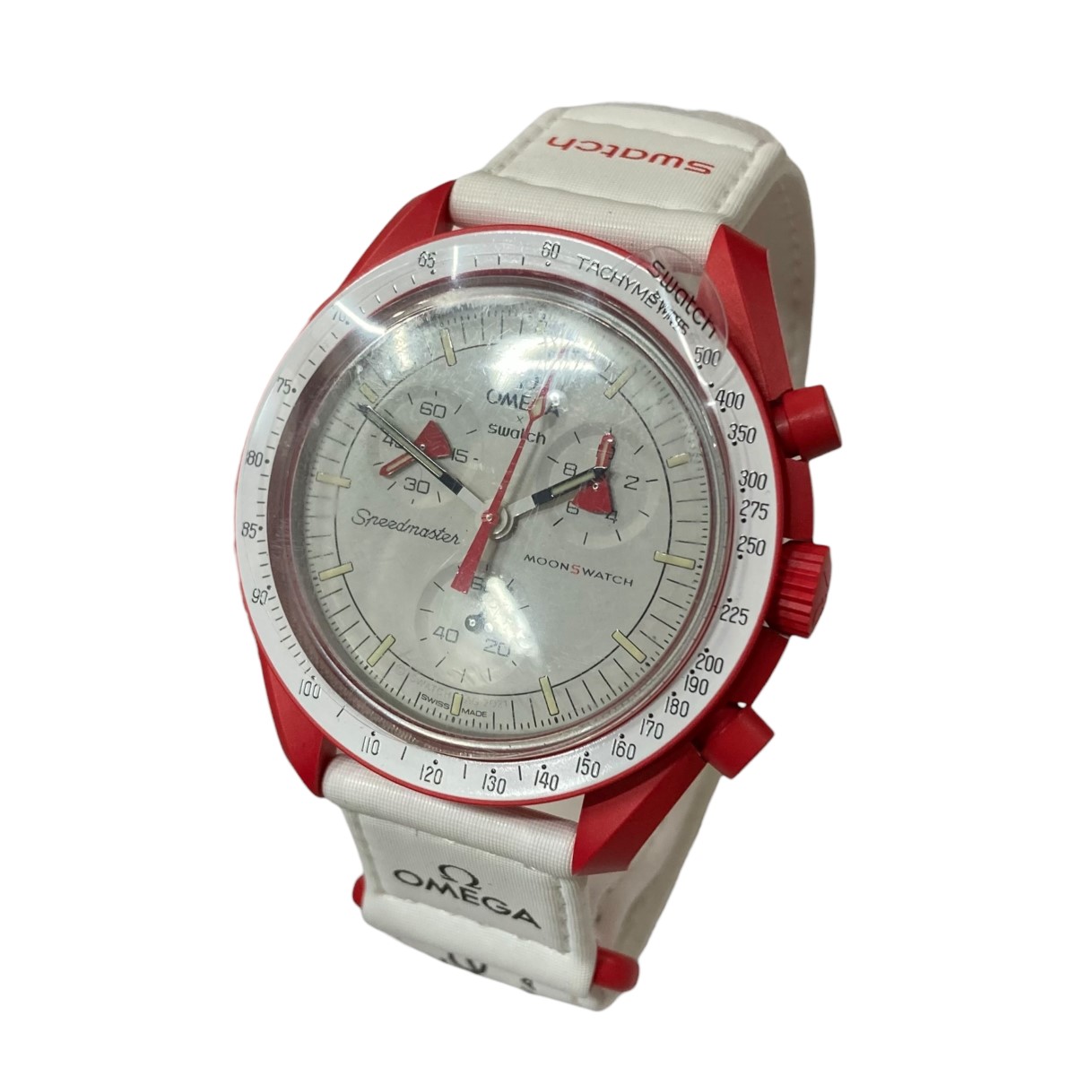 【中古】 OMEGA×SWATCH ムーンスウォッチ腕時計 レッド×ホワイト サイズ:- 【030226】(オメガ)