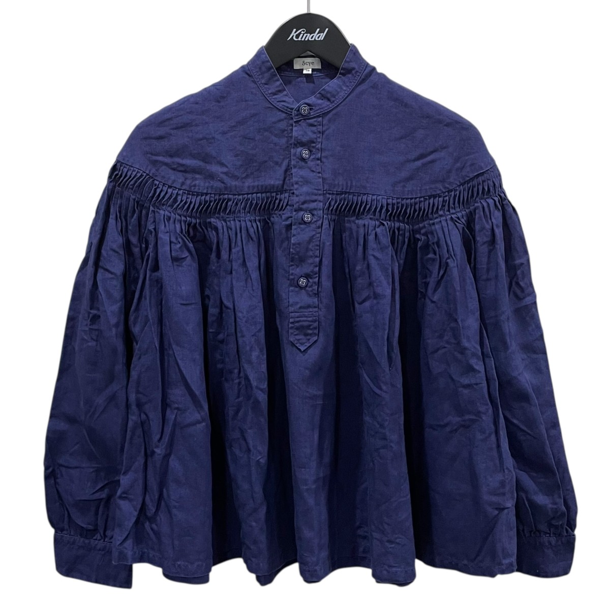【中古】SCYE19SS リネンプルオーバーシャツ リネン高密度長袖タックシャツ 1219-31028 ネイビー サイズ：38【価格見直し】｜ブランド古着のカインドオル