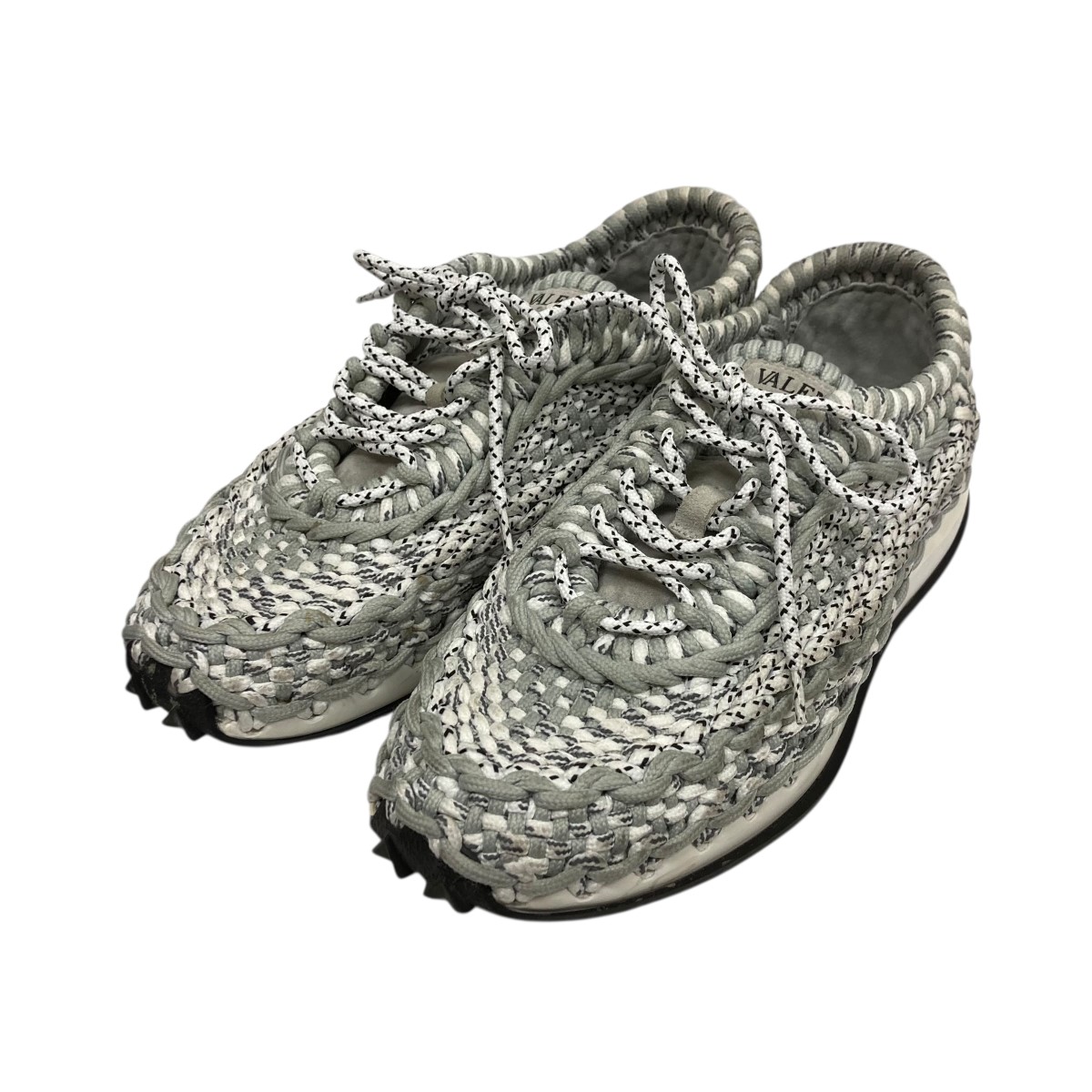 【中古】 VALENTINO　 クロシェファブリック ローカットスニーカー TZE41Y2 グレー サイズ：41 【030226】（ヴァレンチノ）