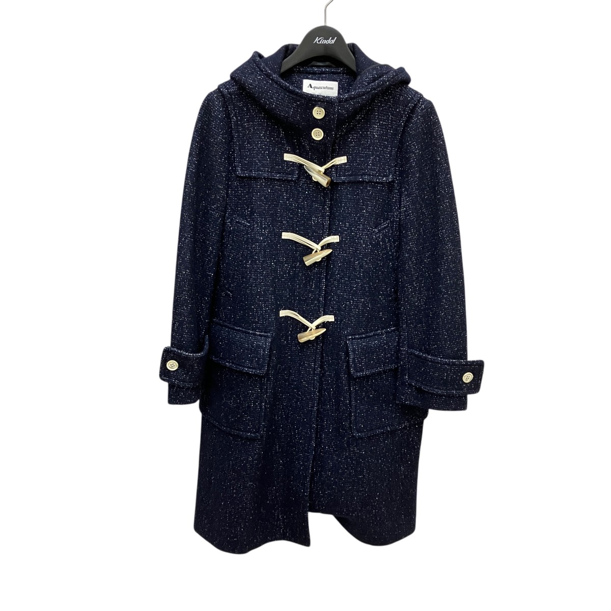 【中古】 Aquascutum　 ダッフルコート 5027450395-39 ネイビー サイズ：TL 【030226】（アクアスキュータム）