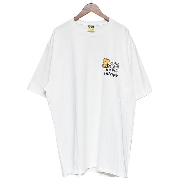【中古】 A BATHING APE　 2024SS　ASNKA BEE LOGO TEE　蜂プリントTシャツ　001TEK301045M ホワイト サイズ：3XL 【030226】（アベイシングエイプ）