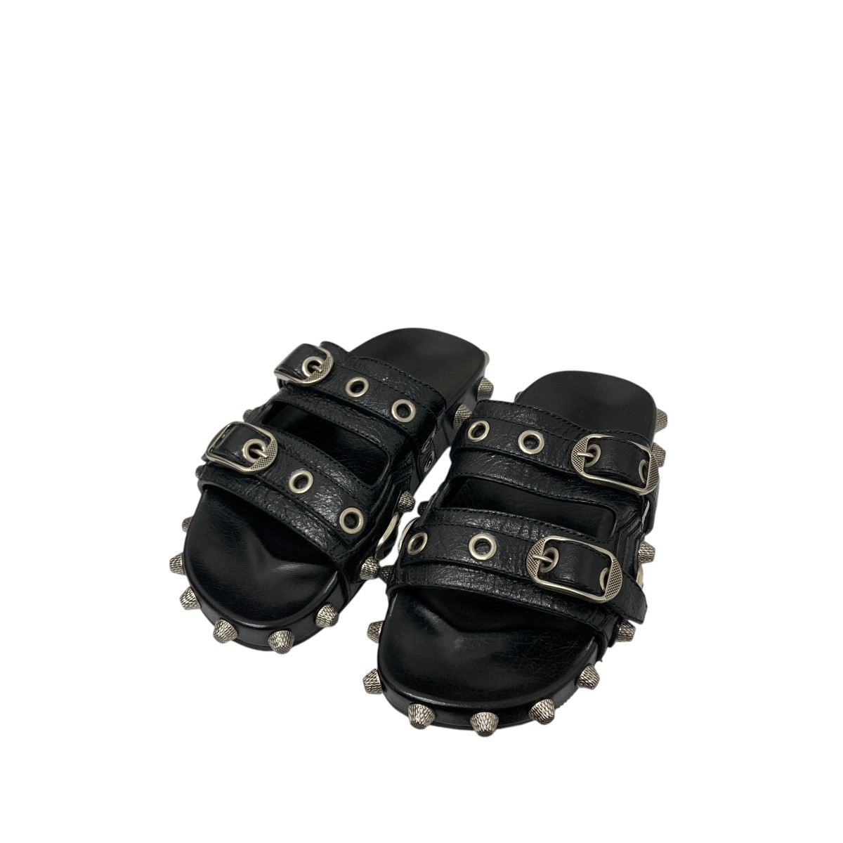 【中古】 BALENCIAGA カゴールスライドサンダル ブラック サイズ：23.5 【価格見直し】