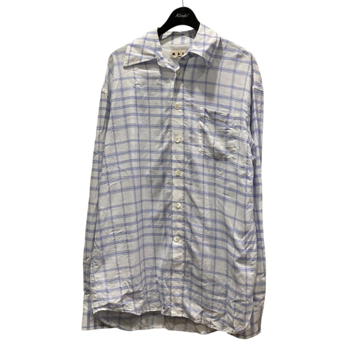 【中古】 MARNI　 チェックシャツ CUMU0170A0 ホワイト×ブルー サイズ：44 【040226】（マルニ）