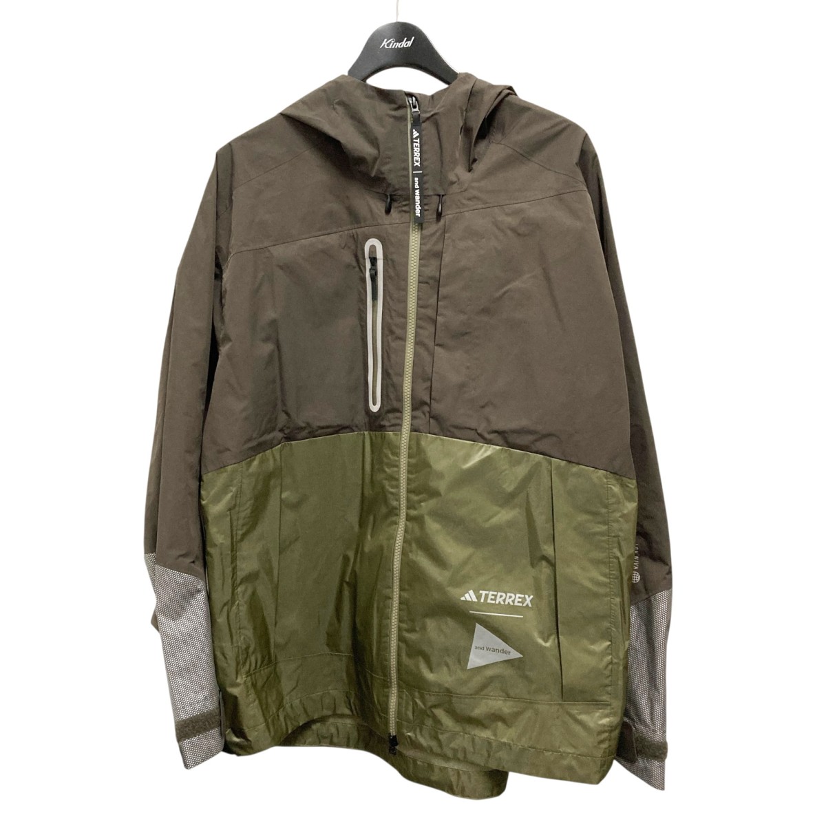 【中古】 adidas×and wander　 XPLORIC RAIN JACKET フーデットジャケット HR7147 オリーブ サイズ：M 【050226】（アディダス×アンドワンダー）