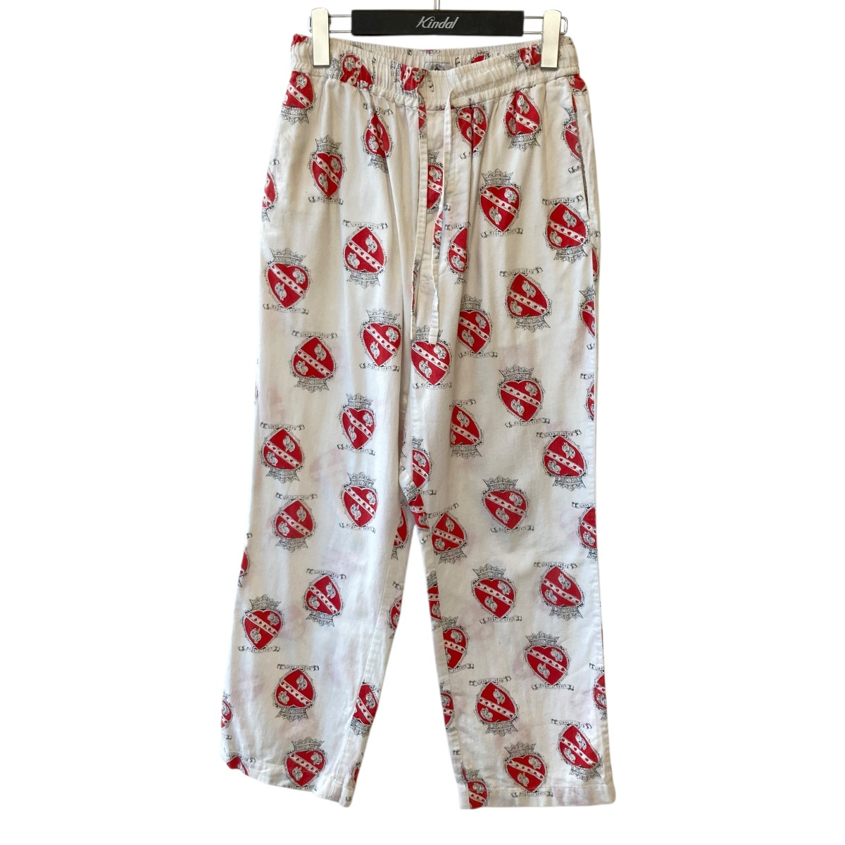 【中古】 SAINT MICHAEL 総柄 パジャマパンツ SM-S21-0000-032 ホワイト サイズ：S 【価格見直し】