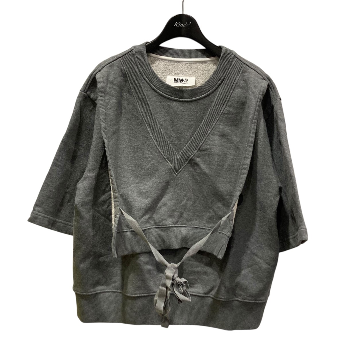 【中古】 MM6 Maison Margiela　 レイヤードロゴ半袖スウェット S52GU0113 S25337 グレー サイズ：S 【050226】（マルタンマルジェラ）