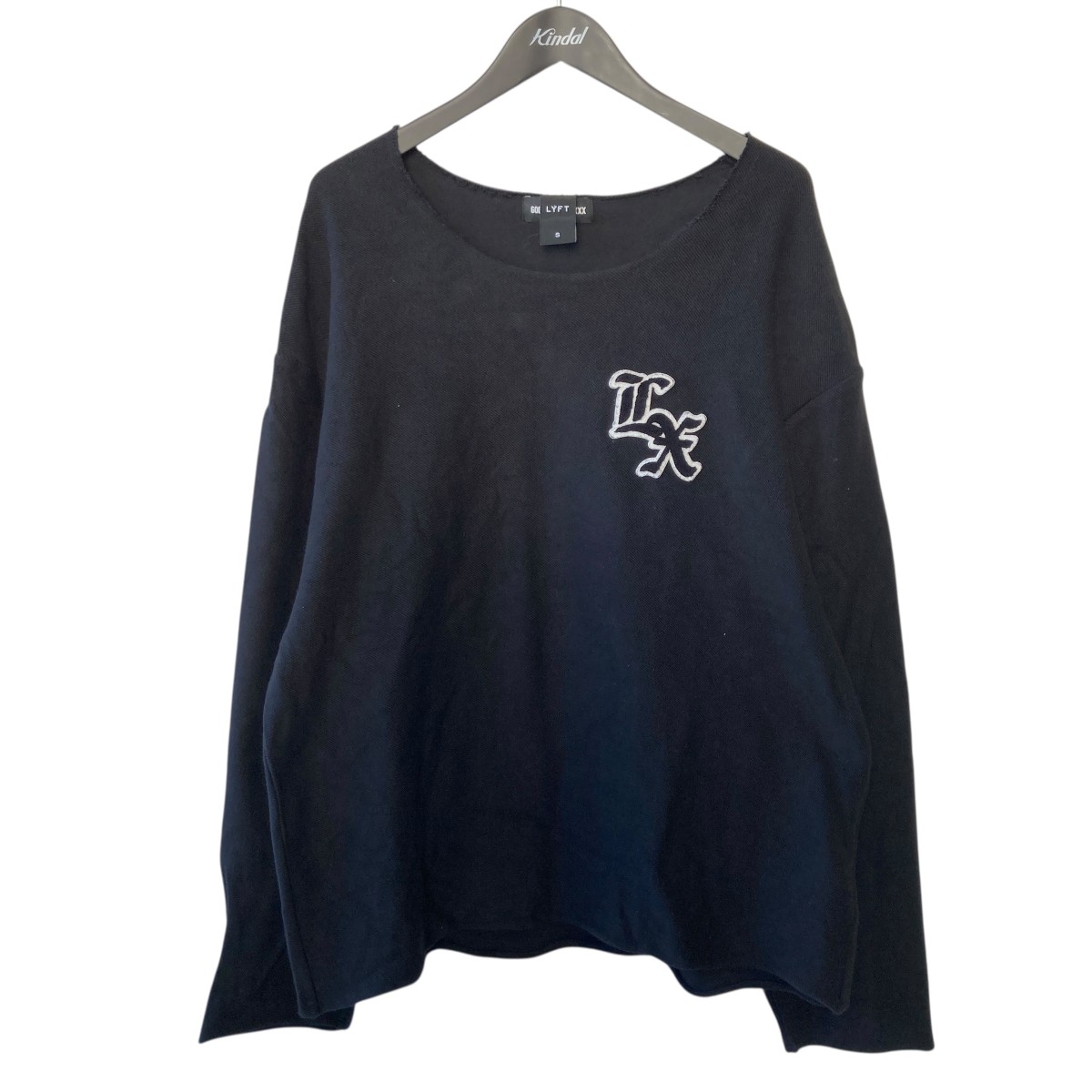 【中古】 GOD SELECTION XXX×Lyft　 CUT-OFF LONG カットオフロングTシャツ ブラック サイズ：S 【050226】（ゴッドセレクショントリプルエックス）