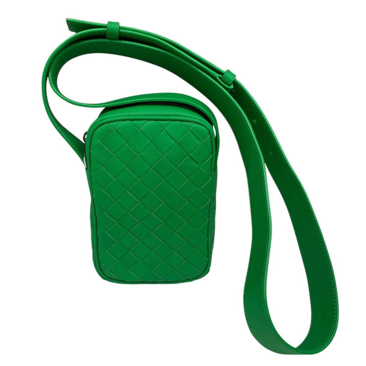 【中古】BOTTEGA VENETA 度合いB イントレチャート 電話機合切袋 緑であること 【050226】（ボッテガヴェネタ）