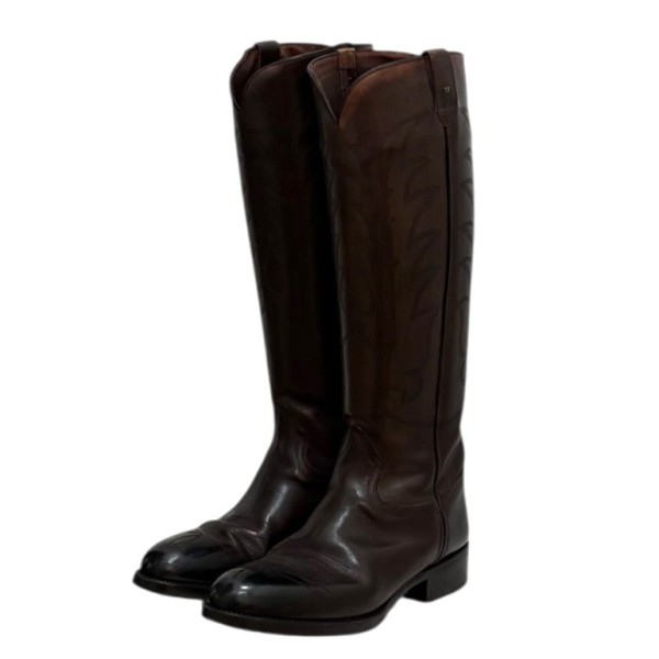 【中古】 TOM FORD　 ウエスタンロングブーツ　カウボーイブーツ ブラウン サイズ：7 1/2 【060226】（トムフォード）