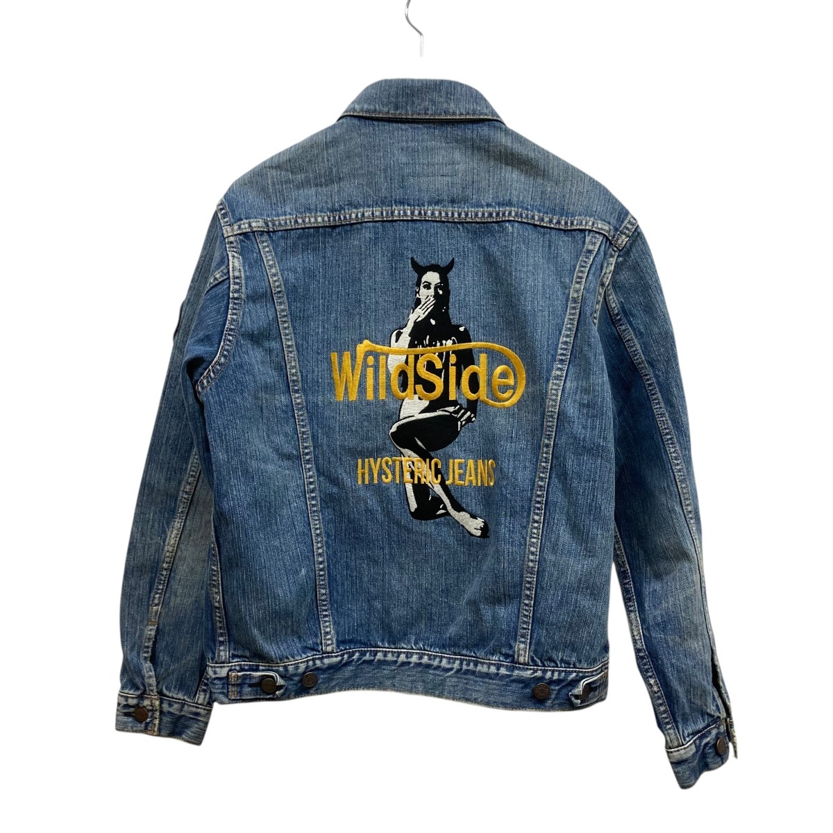 【中古】 WILDSIDE YOHJI YAMAMOTO×Hysteric Glamour　 SPEAK NO EVIL DENIM JACKET バック刺しゅうデニムジャケット SP-Y10-040 インディゴ サイズ：4 【060226】（ワイルドサイド ヨウジヤマモト×ヒステリックグラマー）
