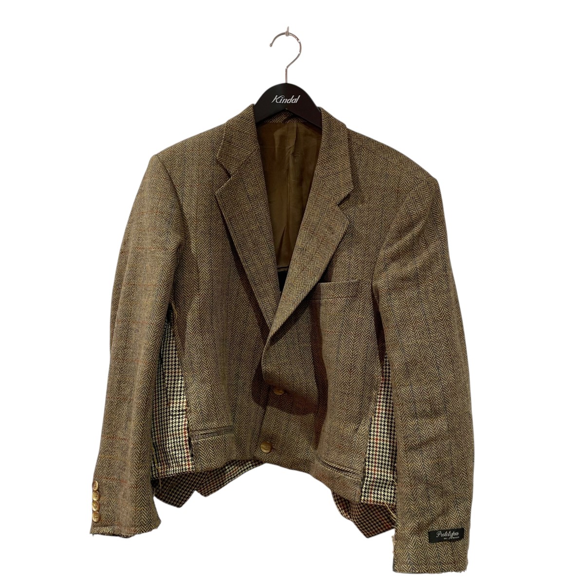 【中古】Prototypes　UPCYCLED JACKETS TWOWAY TAILORED JACKET テーラードジャケット PT06TA01USBR ブラウン サイズ：48 【040626】（プロトタイプス）｜ブランド古着のカインドオル