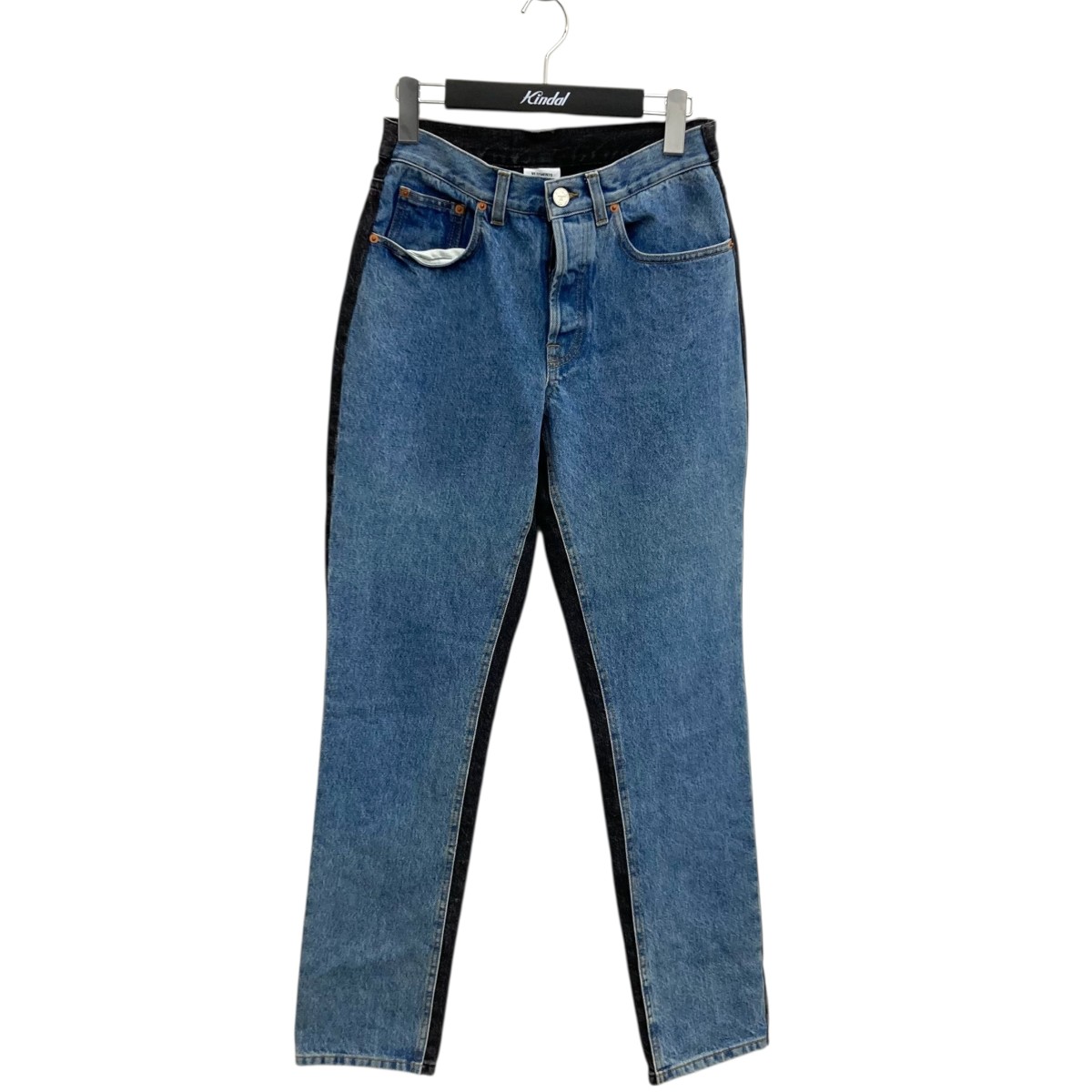 【中古】 VETEMENTS　 デニムパンツ WAH21PA125 ブルー×ブラック サイズ：S 【070226】（ヴェトモン）