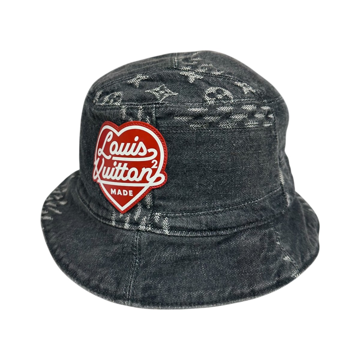 【中古】 LOUIS VUITTON　 ×NIGO LV MADE ボネ・デニム パッチワークバケットハット MP3244 ブラック サイズ：M 【070226】（ルイヴィトン）