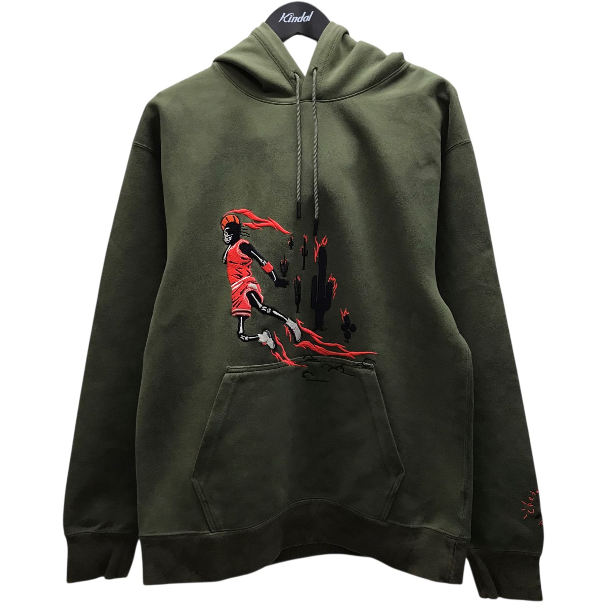 【中古】 NIKE×TRAVIS SCOTT　 フロントロゴスウェット グリーン サイズ：S 【150426】（ナイキ×トラヴィススコット）