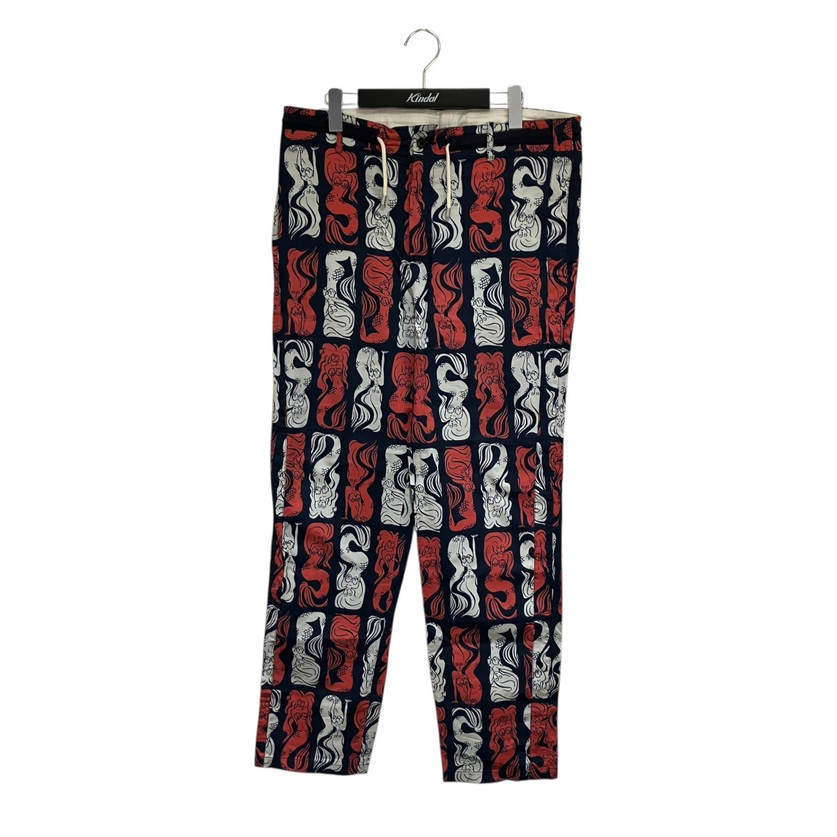 【中古】 KENZO マーメイドプリントドローストリングパンツ FA55PA6561AC ネイビー×マルチカラー サイズ：50 【価格見直し】
