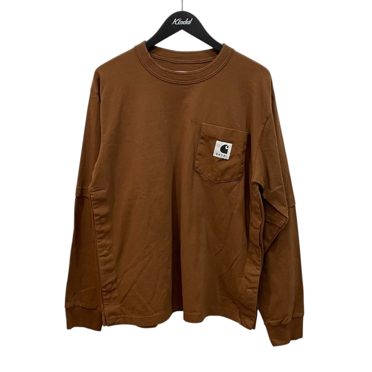 【中古】 sacai 25AW Carhartt WIP Cotton Jersey L S T-Shirt ロングカットソー 25-00994S ブラウン サイズ:3 【価格見直し】