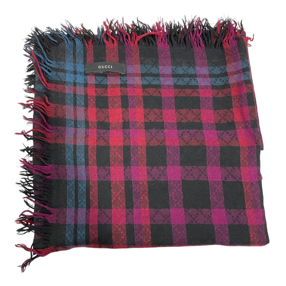 楽天市場】グッチ ニットマフラー GGロゴ グリーンxレッド【未使用品