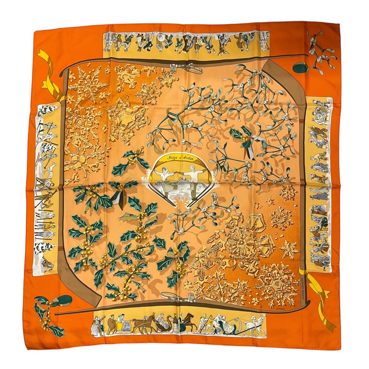 楽天市場】【エルメス】Hermes カレ90 シルクスカーフ Neige d'Antan