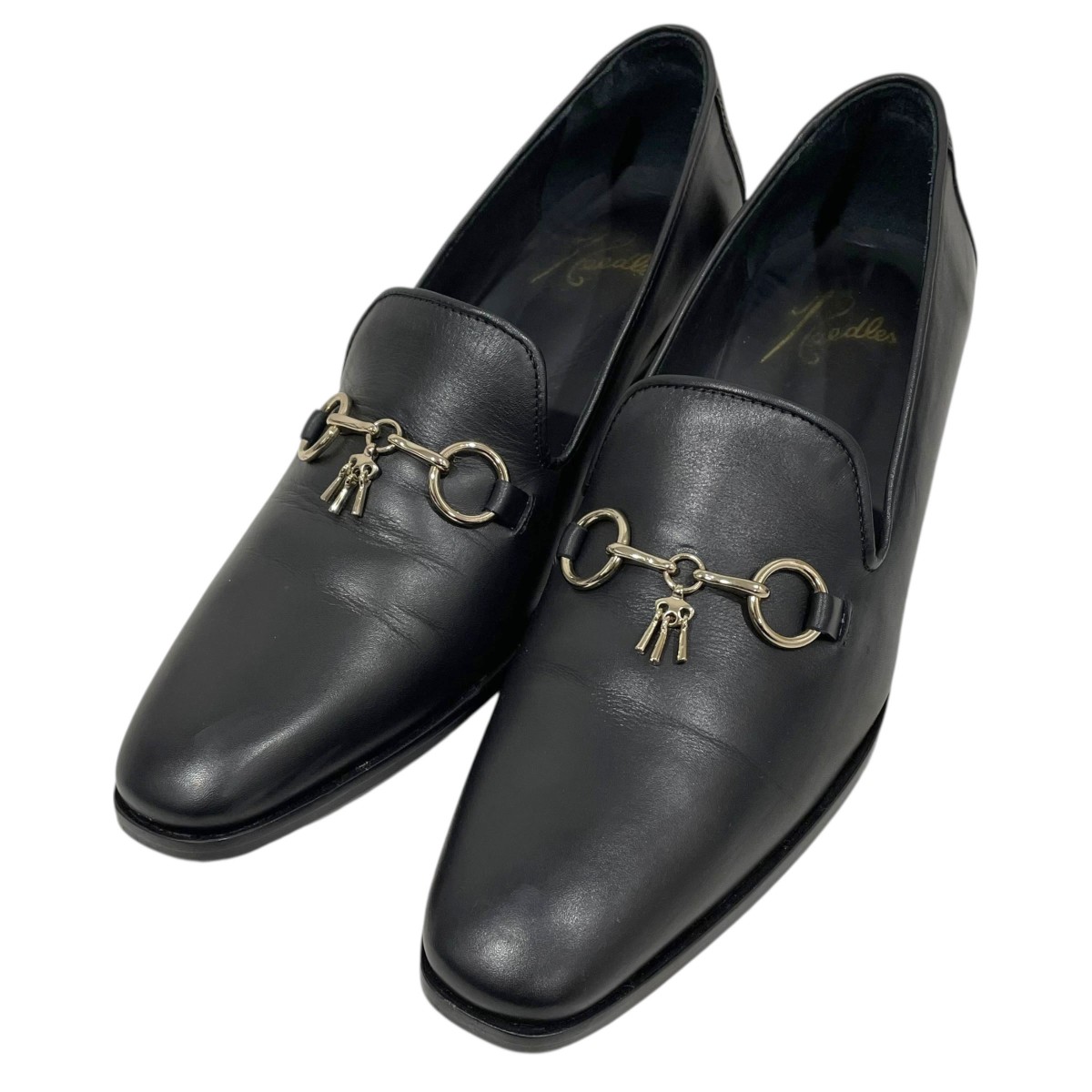 【中古】 Needles　 レザーシューズ Opera Bit Vamp (BLACK CARF GOLD BIT) オペラビットヴァンプ ブラックカーフ ゴールドビット RW414B ブラック・ゴールド サイズ：40 【080226】（ニードルズ）