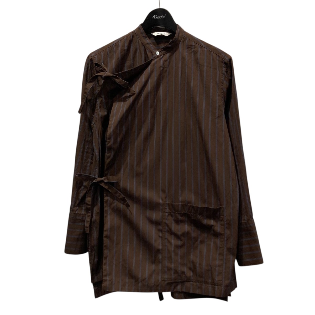【中古】 PHEENY SAMUE SHIRTS ストライプシャツ PA23- SH01 ブラウン サイズ：FREE 【価格見直し】 7,920円