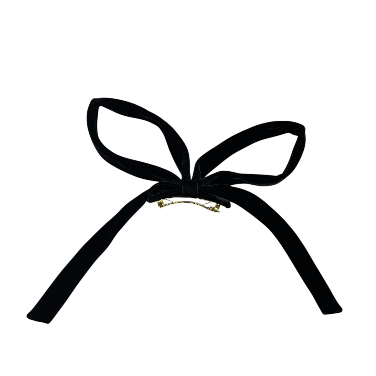 【中古】 ALEXANDRE DE PARIS　 ベロアリボンバレッタ ヘアクリップ ブラック サイズ：- 【080226】（アレクサンドル ドゥ パリ）