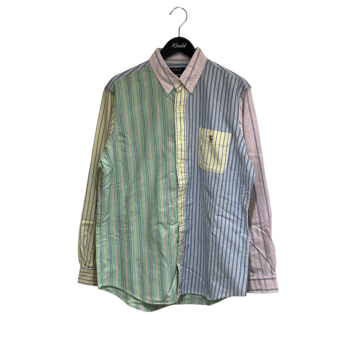 【中古】 POLO RALPH LAUREN　 クレイジーパターンクラシックフィットストライプドオックスフォードシャツ ストライプシャツ マルチカラー サイズ：L 【080226】（ポロラルフローレン）