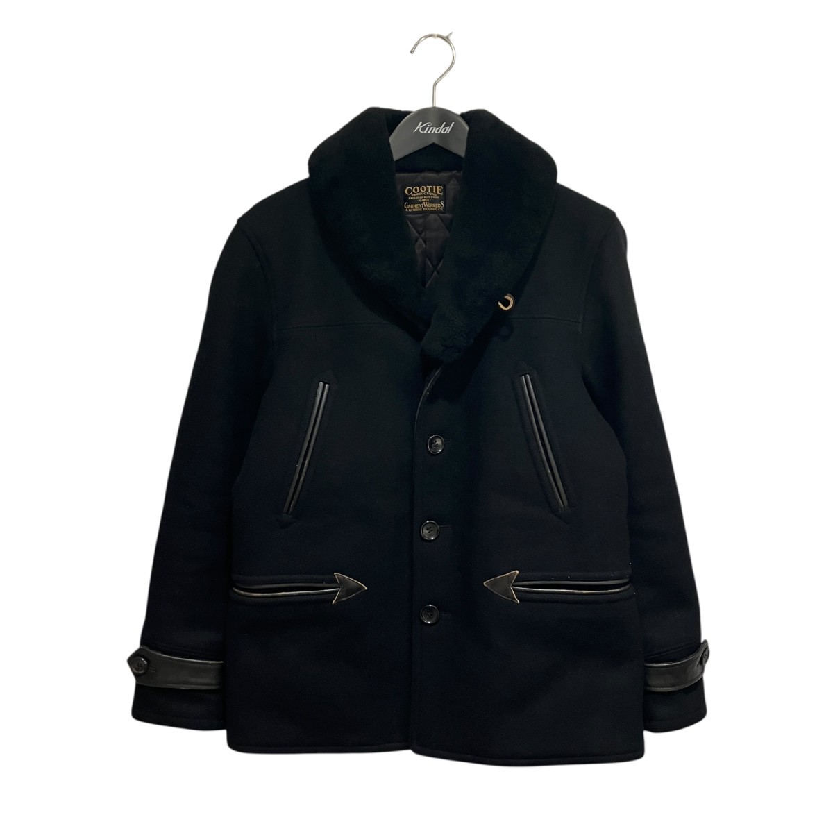 楽天市場】cootie ウールカーコート 羊革 レザー 黒 M クーティー