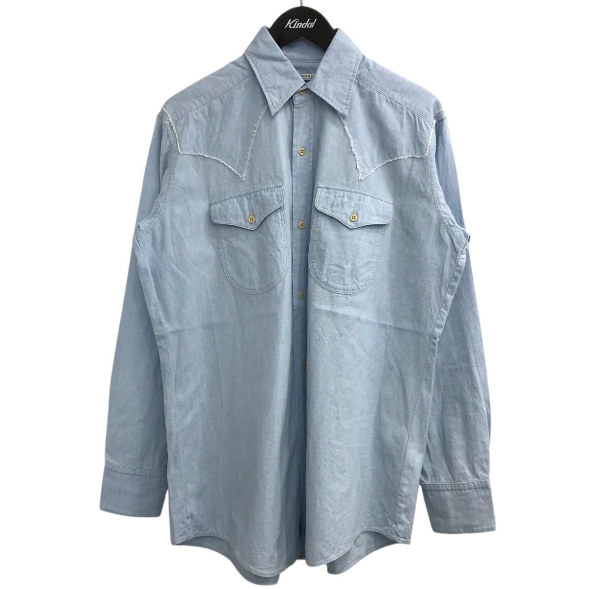 【中古】 MAATEE＆SONS　 25SS 「WESTERN LIGHT OZ SHAMBRAY」 ウエスタンシャンブレーシャツ MT5103 0606A ブリーチブルー サイズ：1 【090226】（マーティーアンドサンズ）