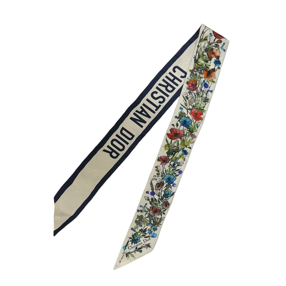 【中古】 Christian Dior　 Dior Mitzah スカーフ 15MIF 106I611 アイボリー×ネイビー 【090226】（クリスチャンディオール）
