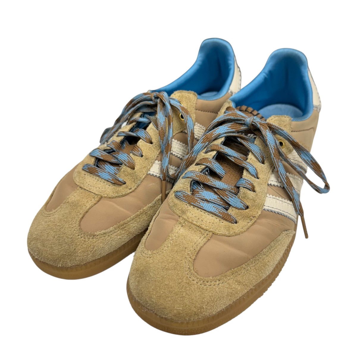 【中古】 adidas×WALES BONNER　 Nylon Samba スニーカー IH3261 ベージュ×ブルー サイズ：27.5cm 【090226】（アディダス×ウェールズボナー）
