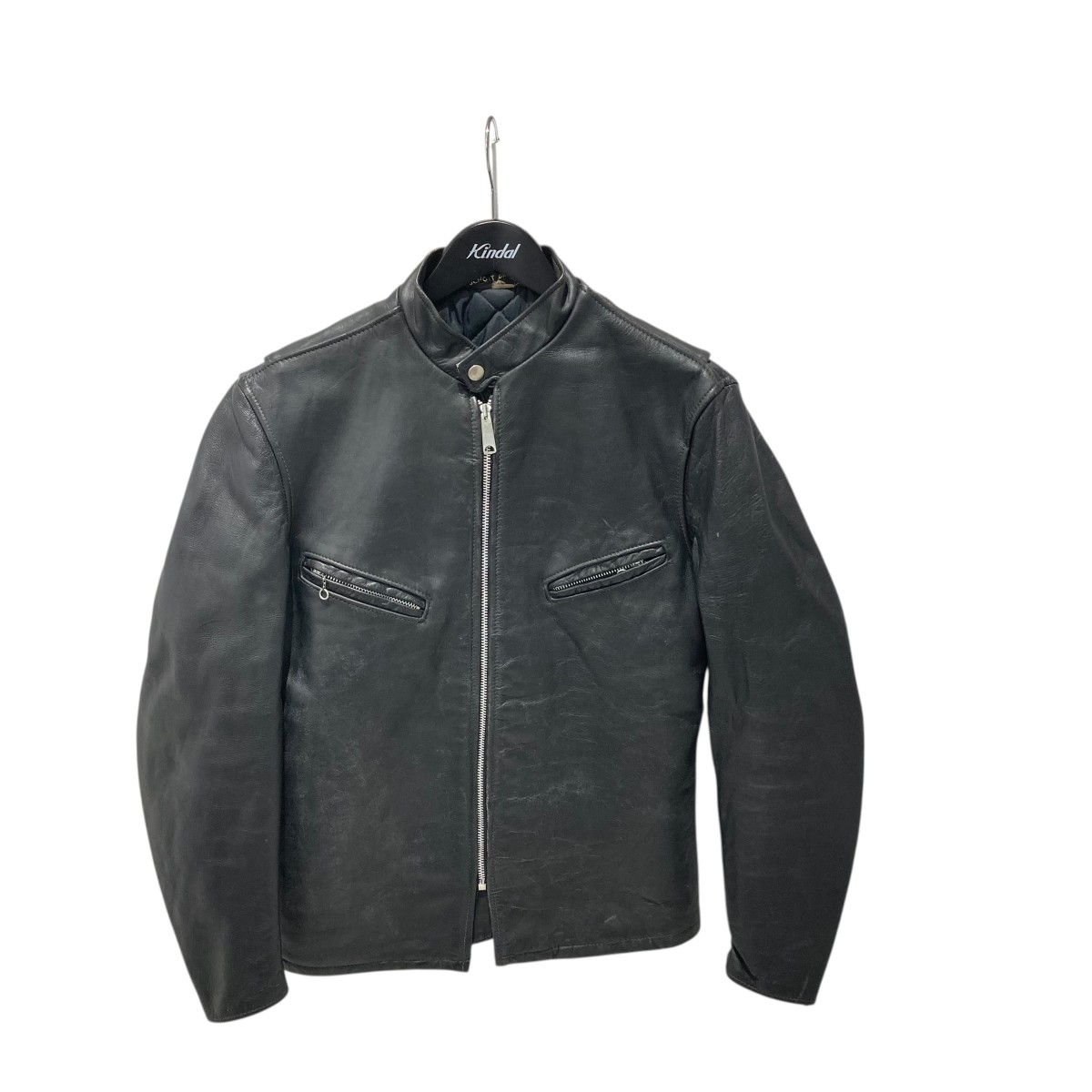 【中古】Schott60s 逆ハの字 スタンドカラー シングルライダース ブラック【価格見直し】｜ブランド古着のカインドオル