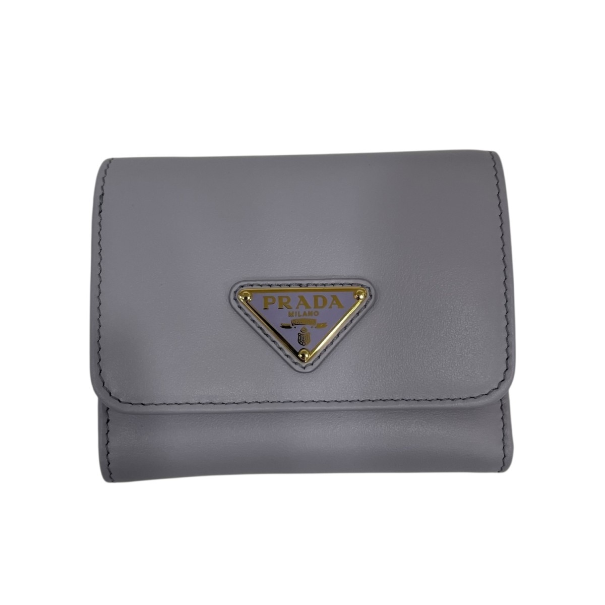 【中古】PRADA サフィアーノトライアングル 金入れ 1MH043 相撲取り草 【100226】（プラダ）