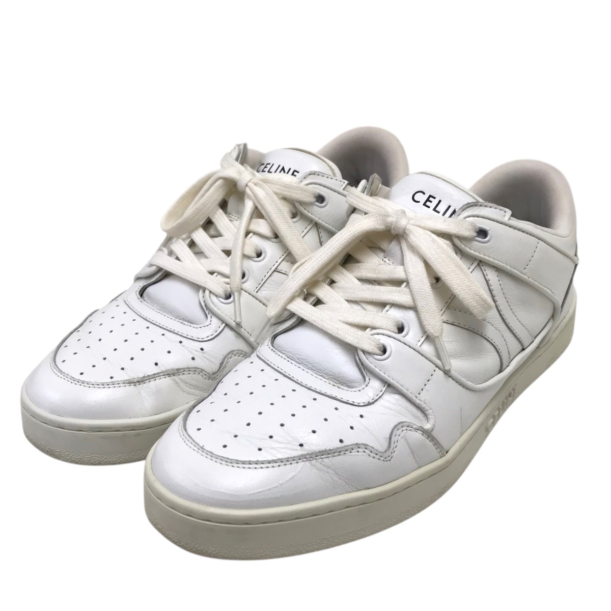 【中古】 CELINE ローカットスニーカー ホワイト サイズ：42